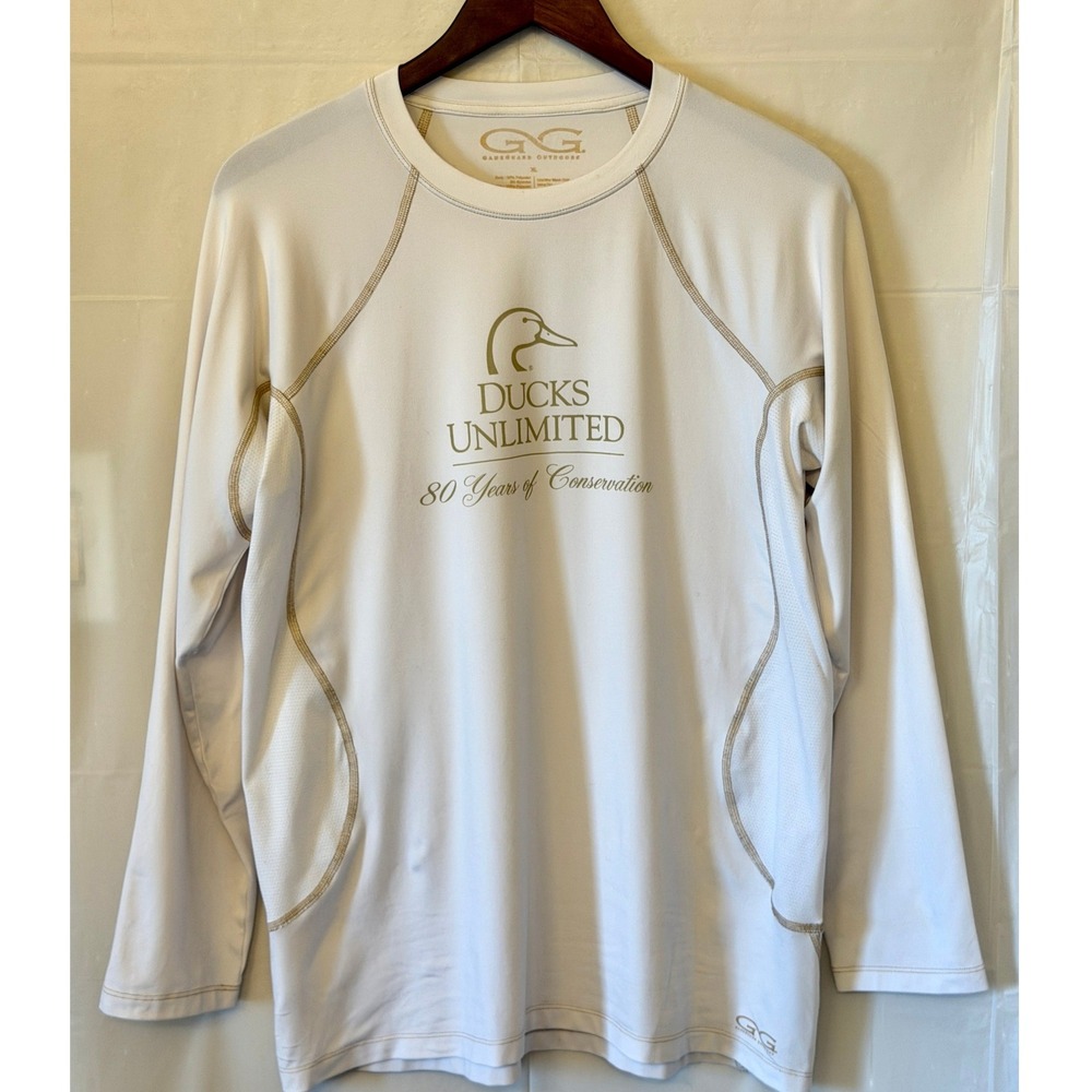 GameGuard Ducks Unlimited 80 Years Conservation Shirt Mens XL White Long Sleeve